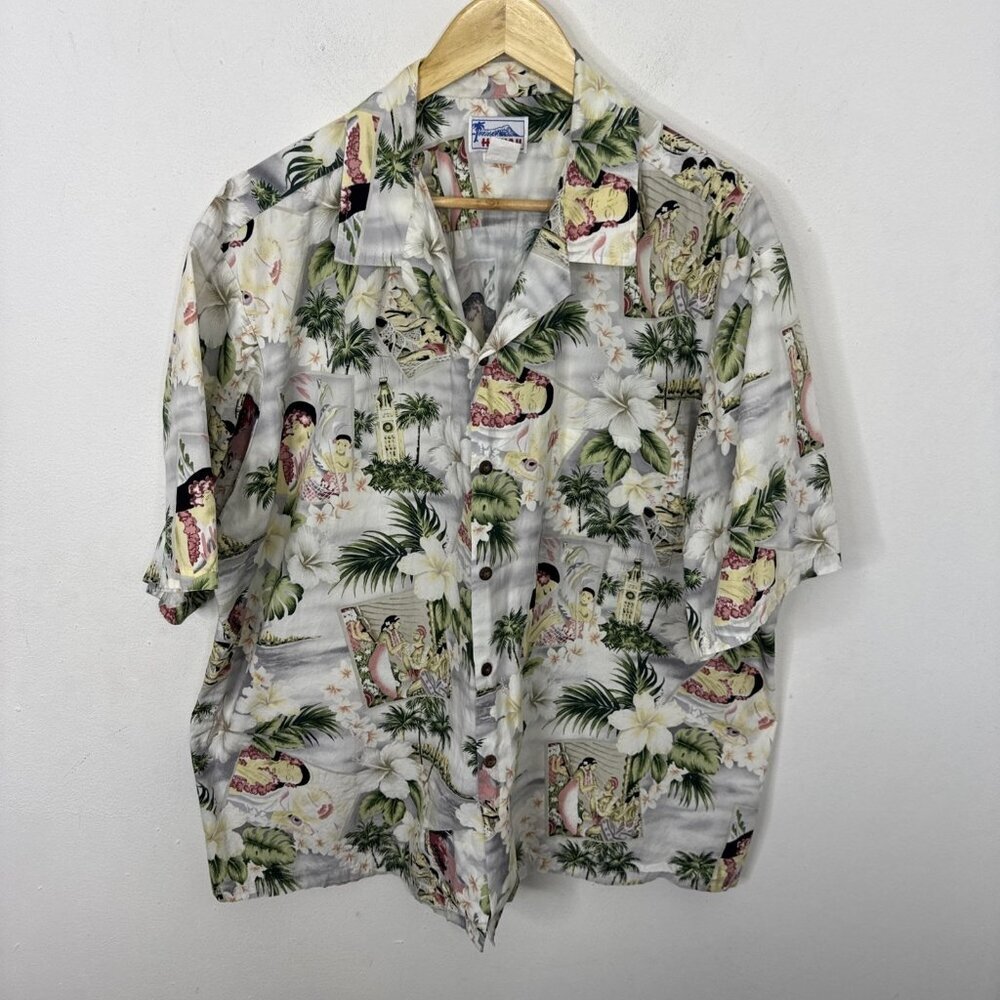 Vintage Hawaii Brand Men 3XL Hawaiian Royalty Aloha Shirt Hawaiian